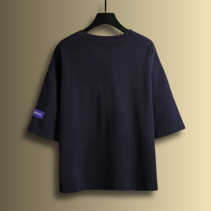 Loose fit half sleeve T-shirt - Navy