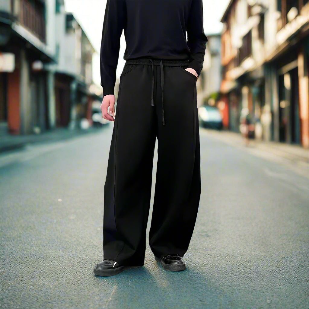 Retro scimitar style sweatpants, loose and versatile casual pants