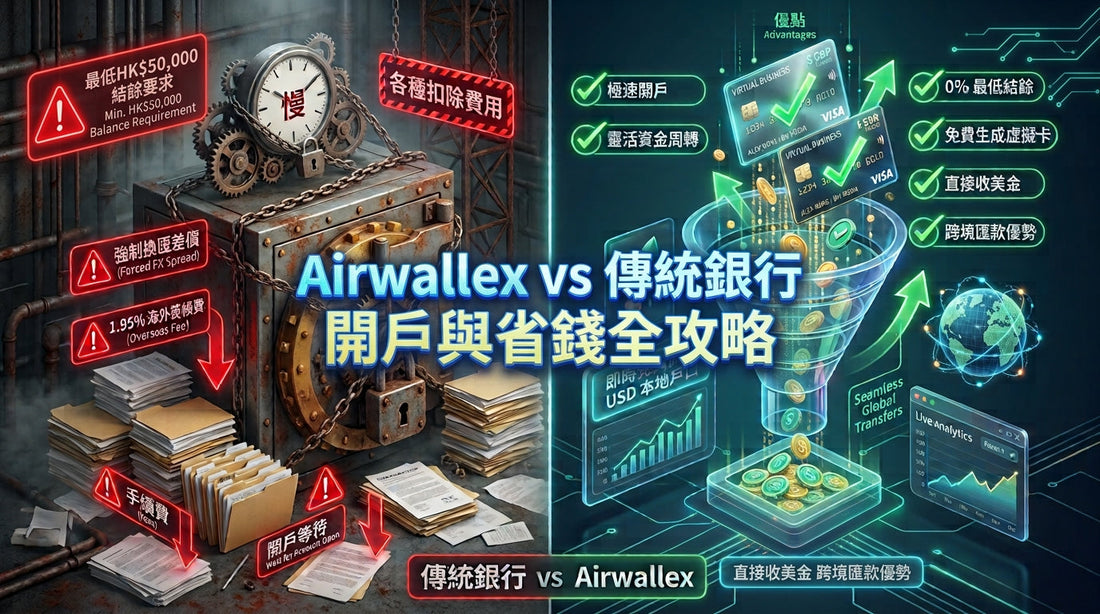 網店利潤唔好再俾銀行同支付平台「食差價」！電商賣家必睇：Airwallex vs 傳統銀行開戶與省錢全攻略