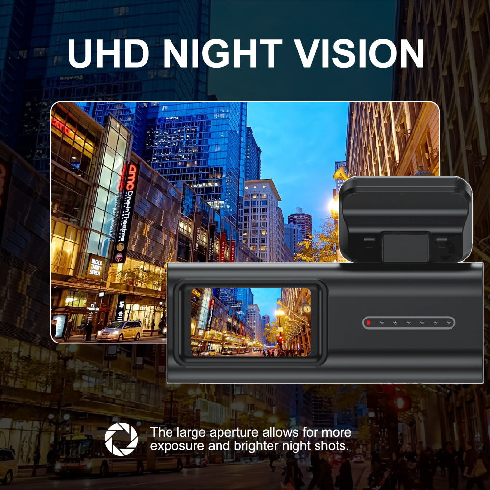 UHD night vision device with cityscape background