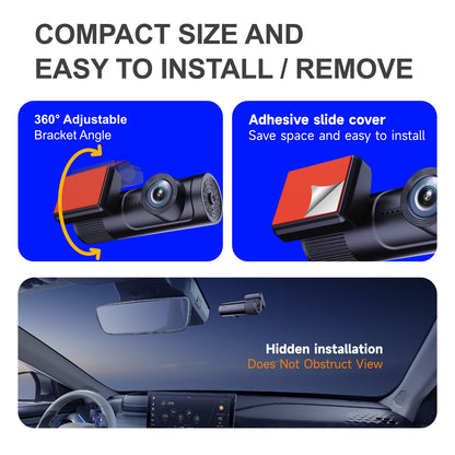 2025 Ultra-Wide WDR HD Night Vision WiFi GPS Dash Cam - A226
