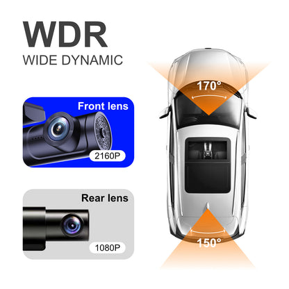 2025 Ultra-Wide WDR HD Night Vision WiFi GPS Dash Cam - A226