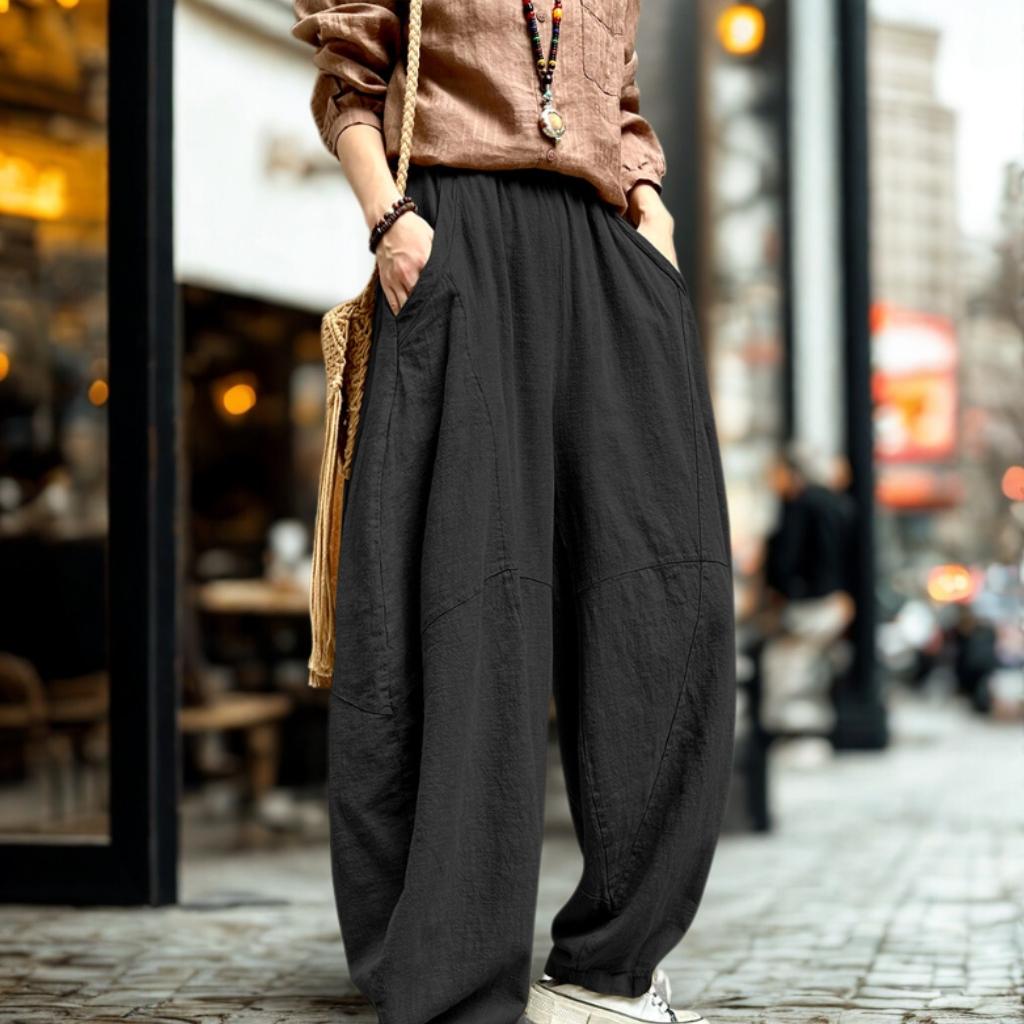Autumn | ZenFlow Cotton-Linen Lantern Trousers