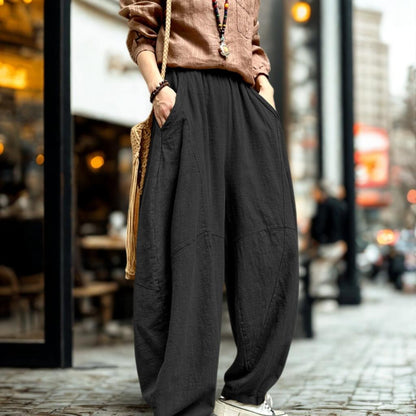 Autumn | ZenFlow Cotton-Linen Lantern Trousers