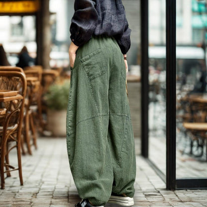 Autumn | ZenFlow Cotton-Linen Lantern Trousers