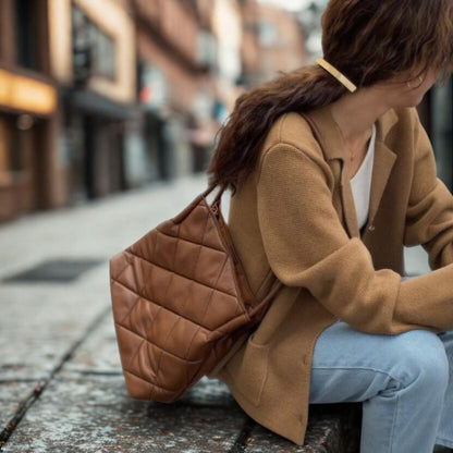 Chic Notched Lapel Knit Cardigan | Relaxed Fit Jacket with Metal Buttons | Khaki
