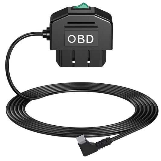 行車記錄儀OBD硬接線套件 - USB電源線 12V-24V轉5V/3A，帶24/7停車監控及低電壓保護