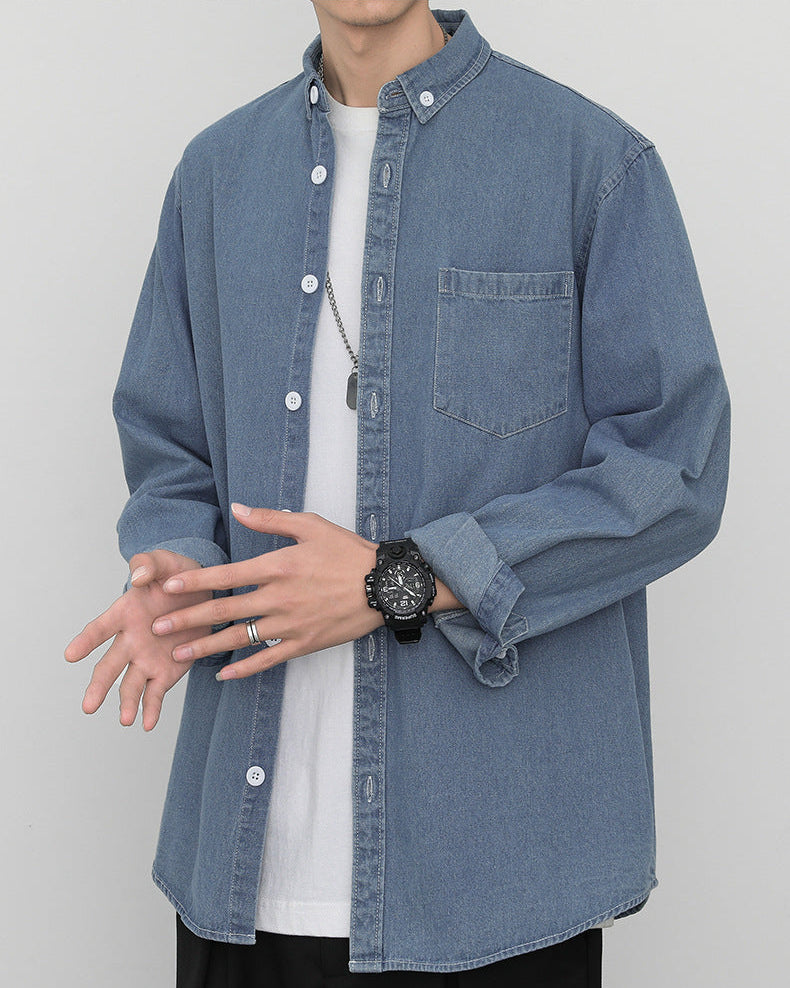 Korean-Style Loose Fit Denim Shirt
