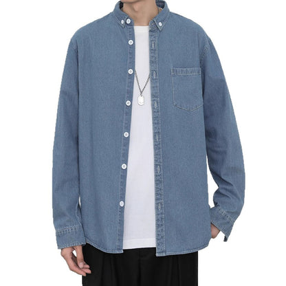 Korean-Style Loose Fit Denim Shirt