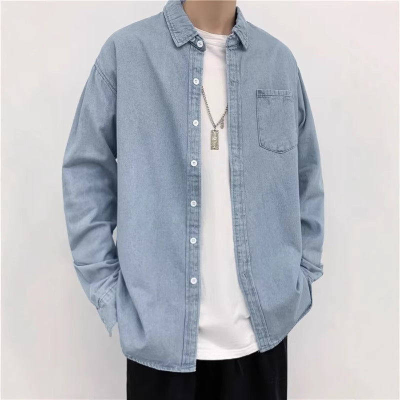 Korean-Style Loose Fit Denim Shirt