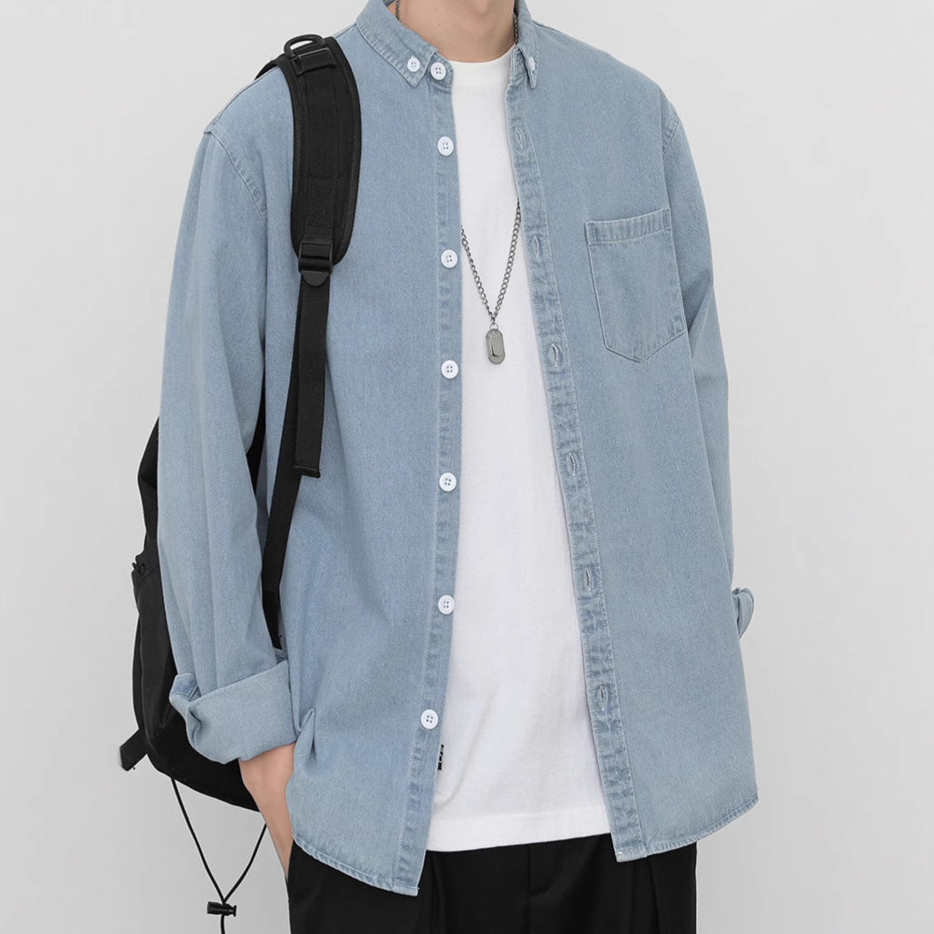 Korean-Style Loose Fit Denim Shirt