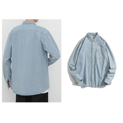 Korean-Style Loose Fit Denim Shirt