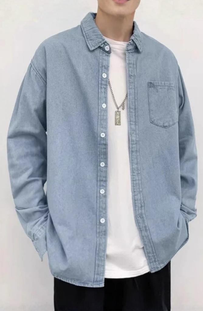 Korean-Style Loose Fit Denim Shirt