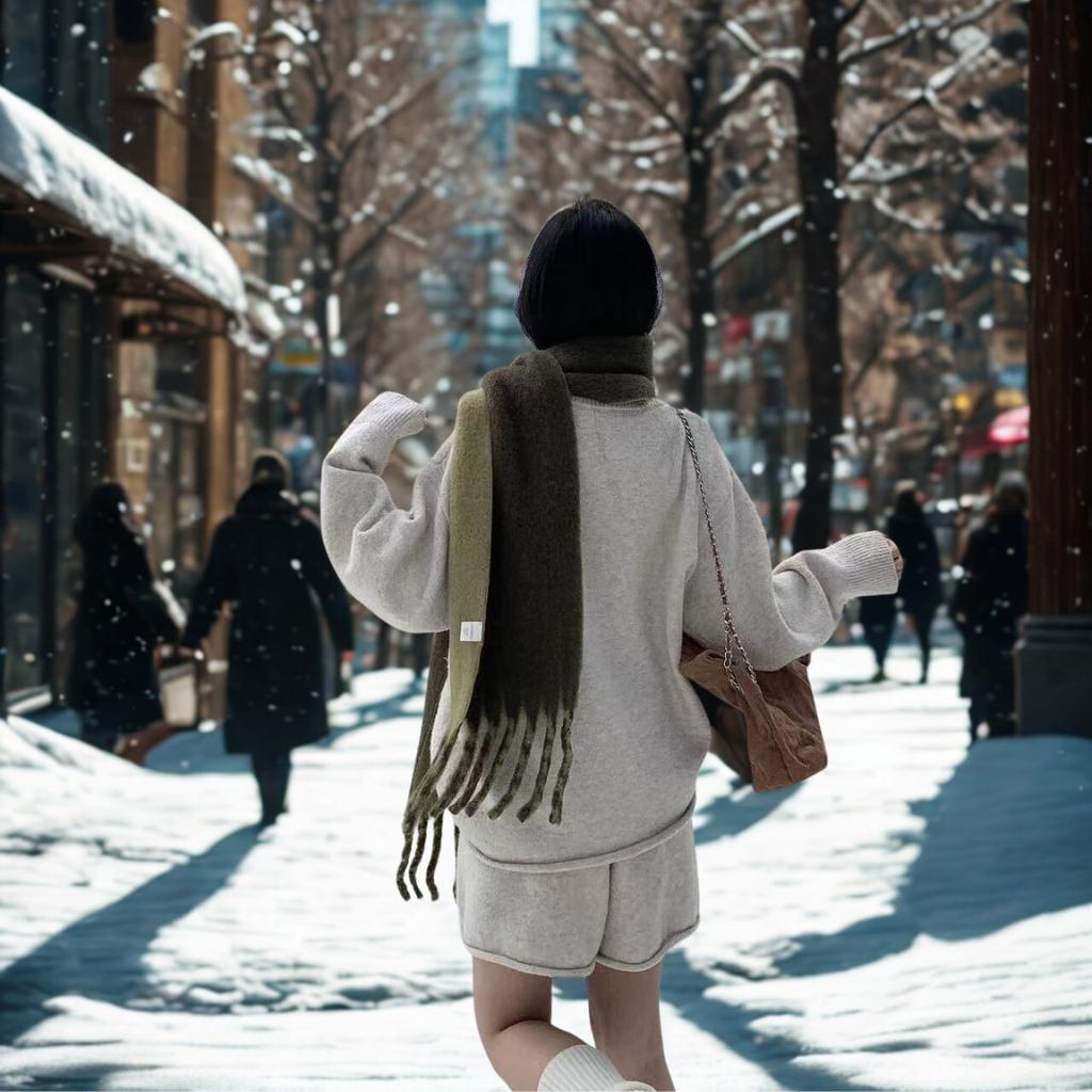 Korean-Style Tassel Knit Scarf - Versatile Warm Shawl & Neck Warmer