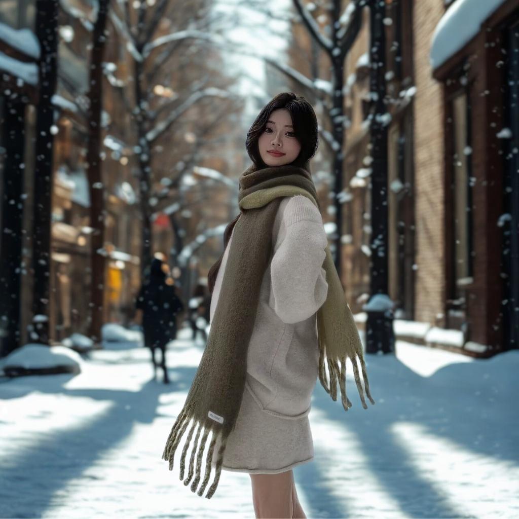 Korean-Style Tassel Knit Scarf - Versatile Warm Shawl & Neck Warmer