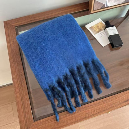 Korean-Style Tassel Knit Scarf - Versatile Warm Shawl & Neck Warmer