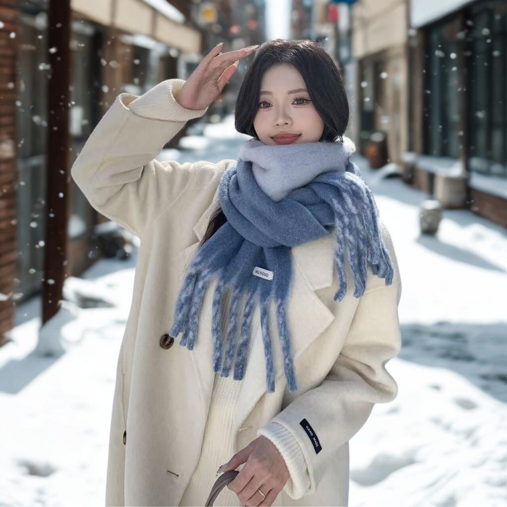 Korean-Style Tassel Knit Scarf - Versatile Warm Shawl & Neck Warmer