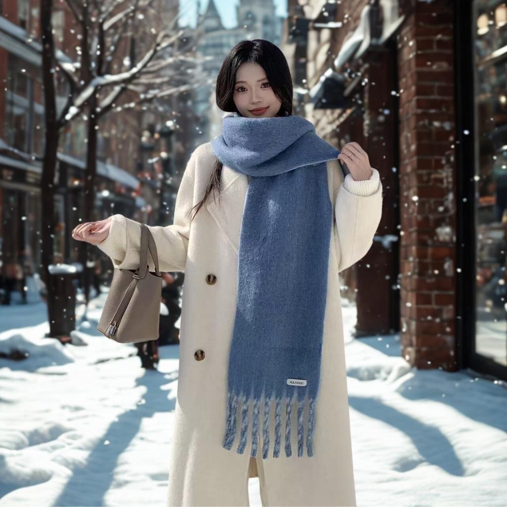 Korean-Style Tassel Knit Scarf - Versatile Warm Shawl & Neck Warmer