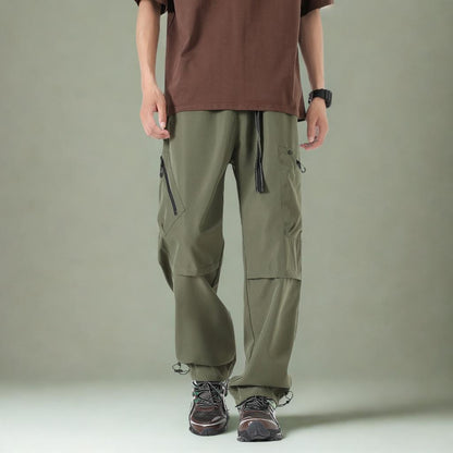 Mens All-Season Functional Cargo Pants | Loose-Fit Straight-Leg Outdoor Trousers