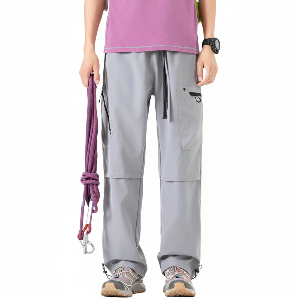 Mens All-Season Functional Cargo Pants | Loose-Fit Straight-Leg Outdoor Trousers