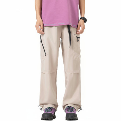 Mens All-Season Functional Cargo Pants | Loose-Fit Straight-Leg Outdoor Trousers