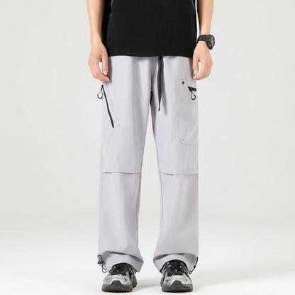 Mens All-Season Functional Cargo Pants | Loose-Fit Straight-Leg Outdoor Trousers