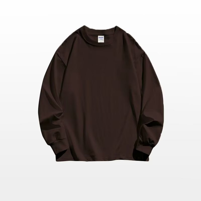 Oversize style threaded crew neck long sleeve autumn commuter top