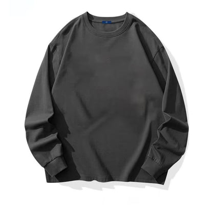 Oversize style threaded crew neck long sleeve autumn commuter top