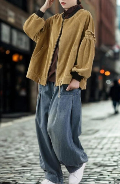 Relaxed Fit High-Waist Harem Jeans | Casual Tapered Denim Trousers