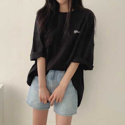 Relaxed Fit Mid-Length Streetwear T-Shirt | 100% Cotton Minimalist Tunic Top