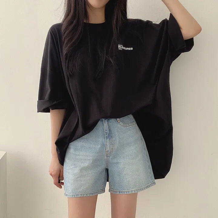 Relaxed Fit Mid-Length Streetwear T-Shirt | 100% Cotton Minimalist Tunic Top