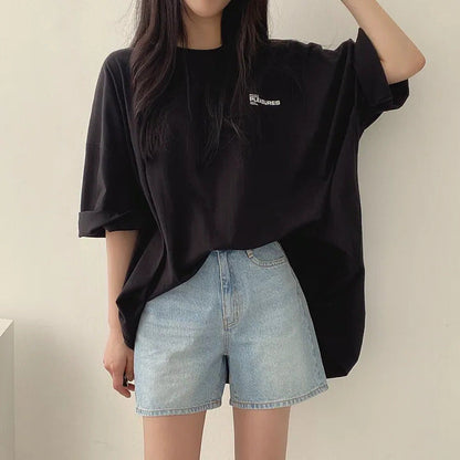 Relaxed Fit Mid-Length Streetwear T-Shirt | 100% Cotton Minimalist Tunic Top