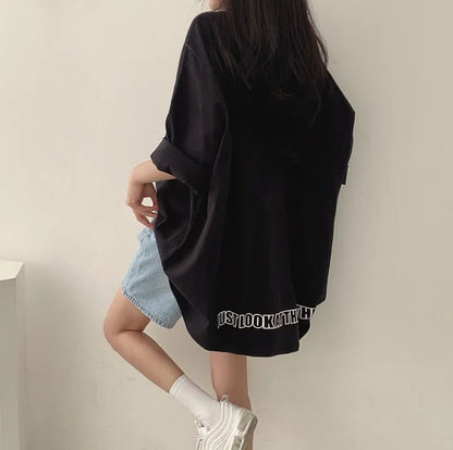 Relaxed Fit Mid-Length Streetwear T-Shirt | 100% Cotton Minimalist Tunic Top