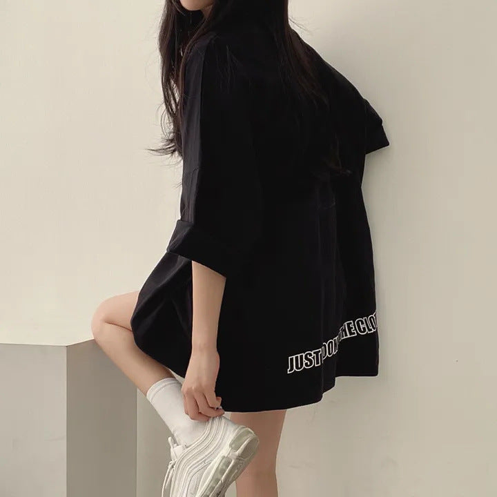 Relaxed Fit Mid-Length Streetwear T-Shirt | 100% Cotton Minimalist Tunic Top