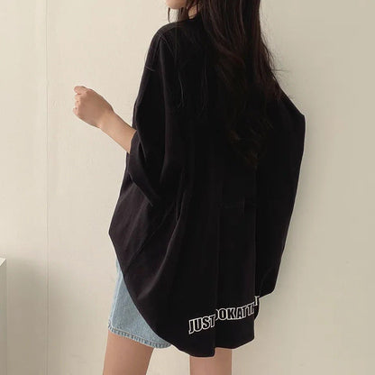 Relaxed Fit Mid-Length Streetwear T-Shirt | 100% Cotton Minimalist Tunic Top