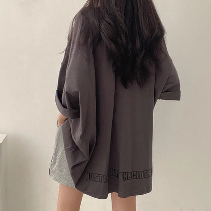 Relaxed Fit Mid-Length Streetwear T-Shirt | 100% Cotton Minimalist Tunic Top