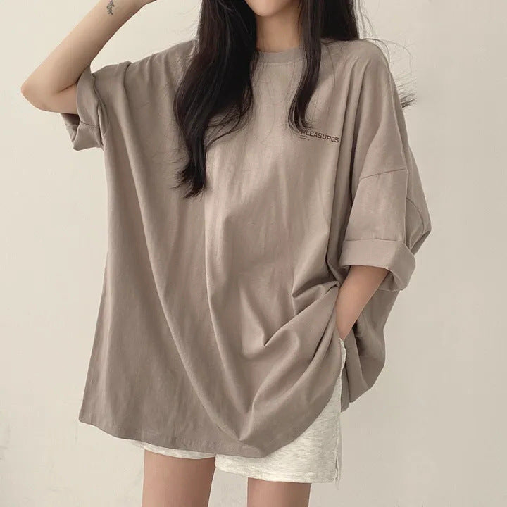 Relaxed Fit Mid-Length Streetwear T-Shirt | 100% Cotton Minimalist Tunic Top