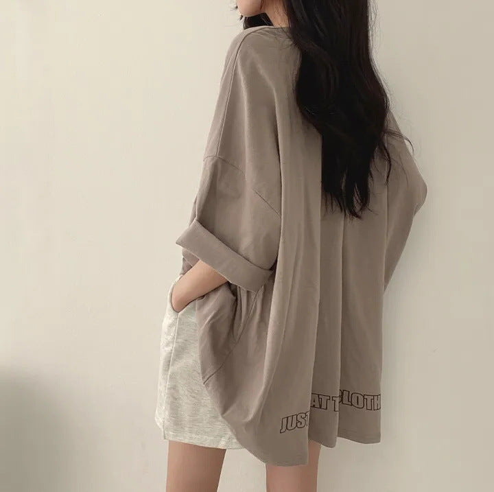 Relaxed Fit Mid-Length Streetwear T-Shirt | 100% Cotton Minimalist Tunic Top