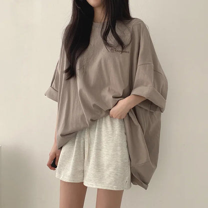 Relaxed Fit Mid-Length Streetwear T-Shirt | 100% Cotton Minimalist Tunic Top