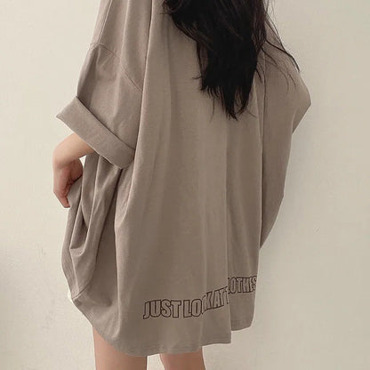 Relaxed Fit Mid-Length Streetwear T-Shirt | 100% Cotton Minimalist Tunic Top