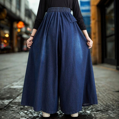 The Artistic Slit-Hem Straight Leg Jeans | High-Waist Wide-Leg Denim