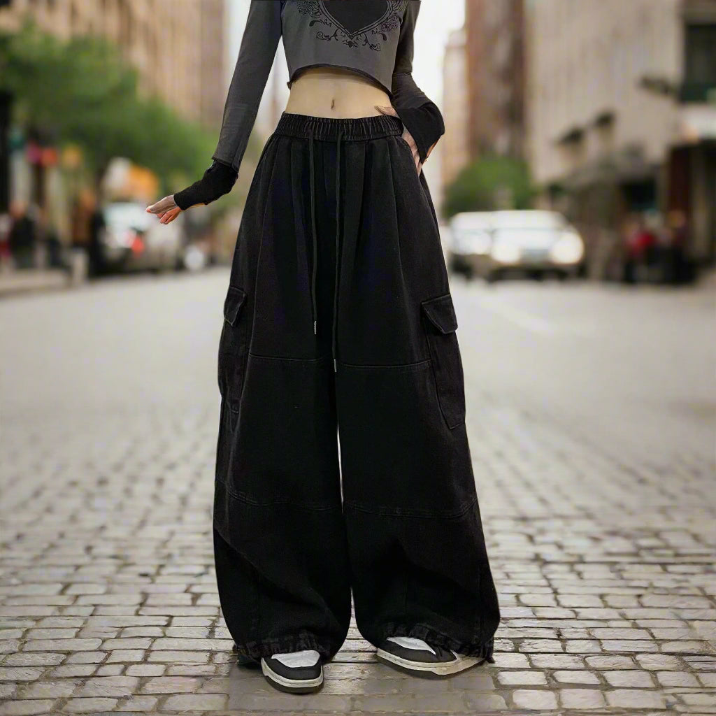 Women's vintage straight & wide leg high-waisted slimming slacks pants
