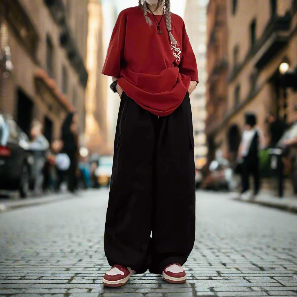Women's vintage straight & wide leg high-waisted slimming slacks pants