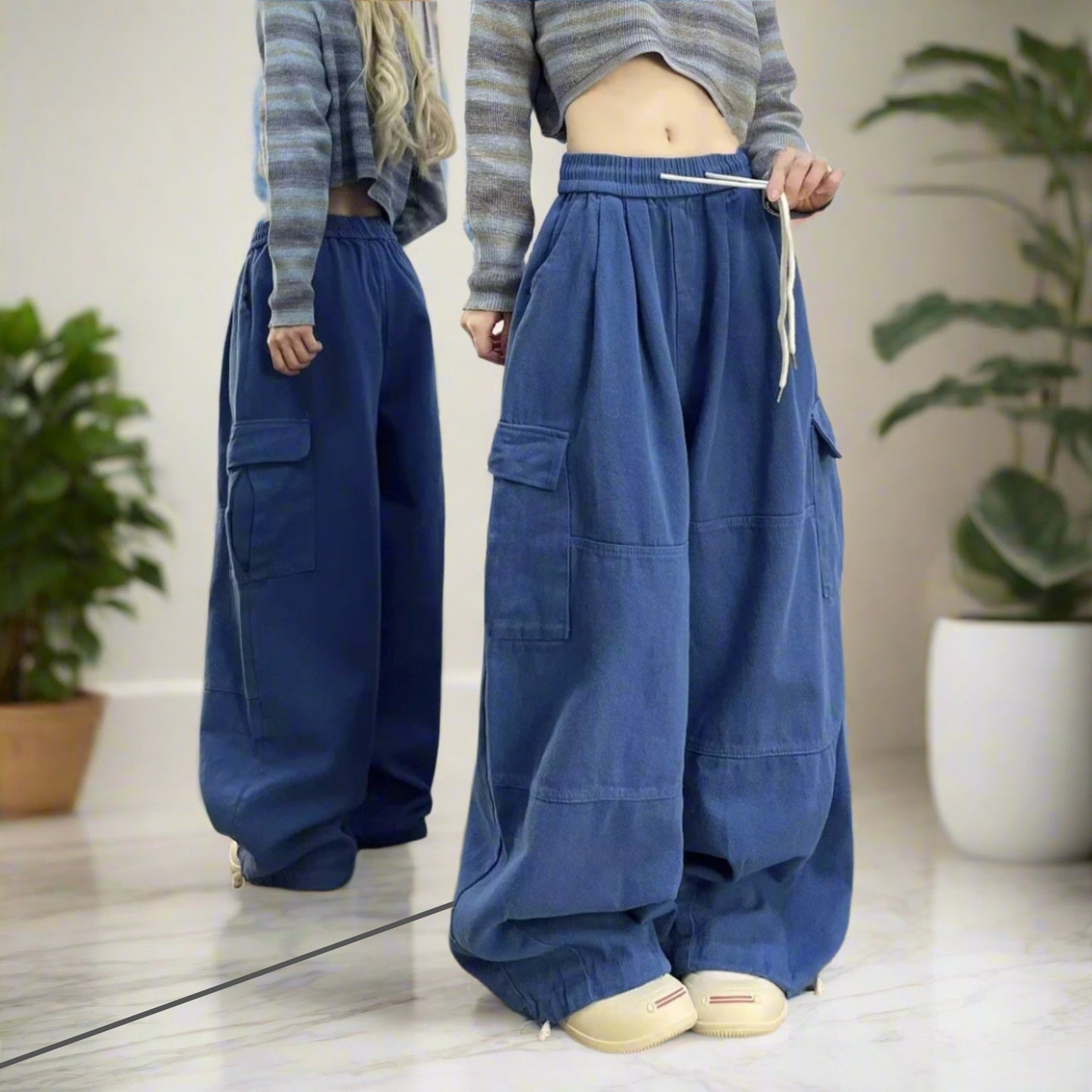 Women's vintage straight & wide leg high-waisted slimming slacks pants