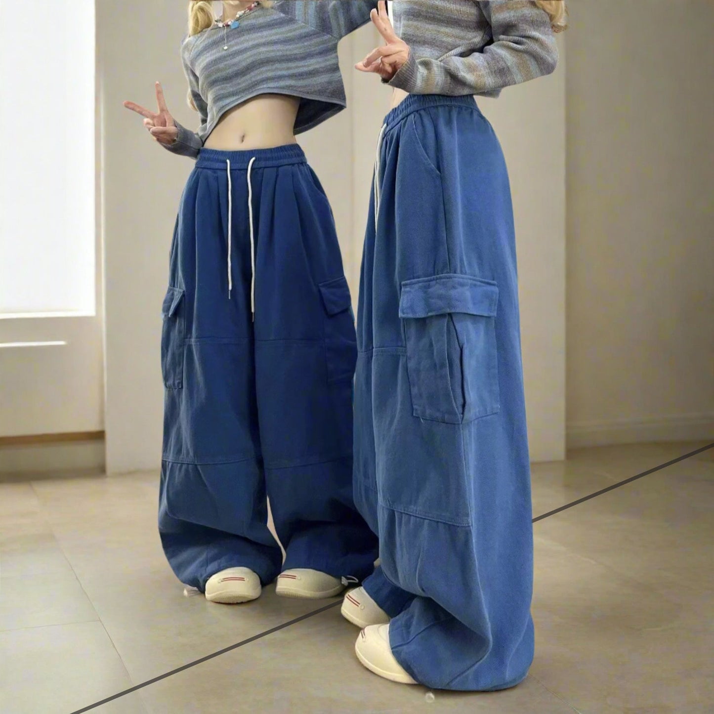 Women's vintage straight & wide leg high-waisted slimming slacks pants