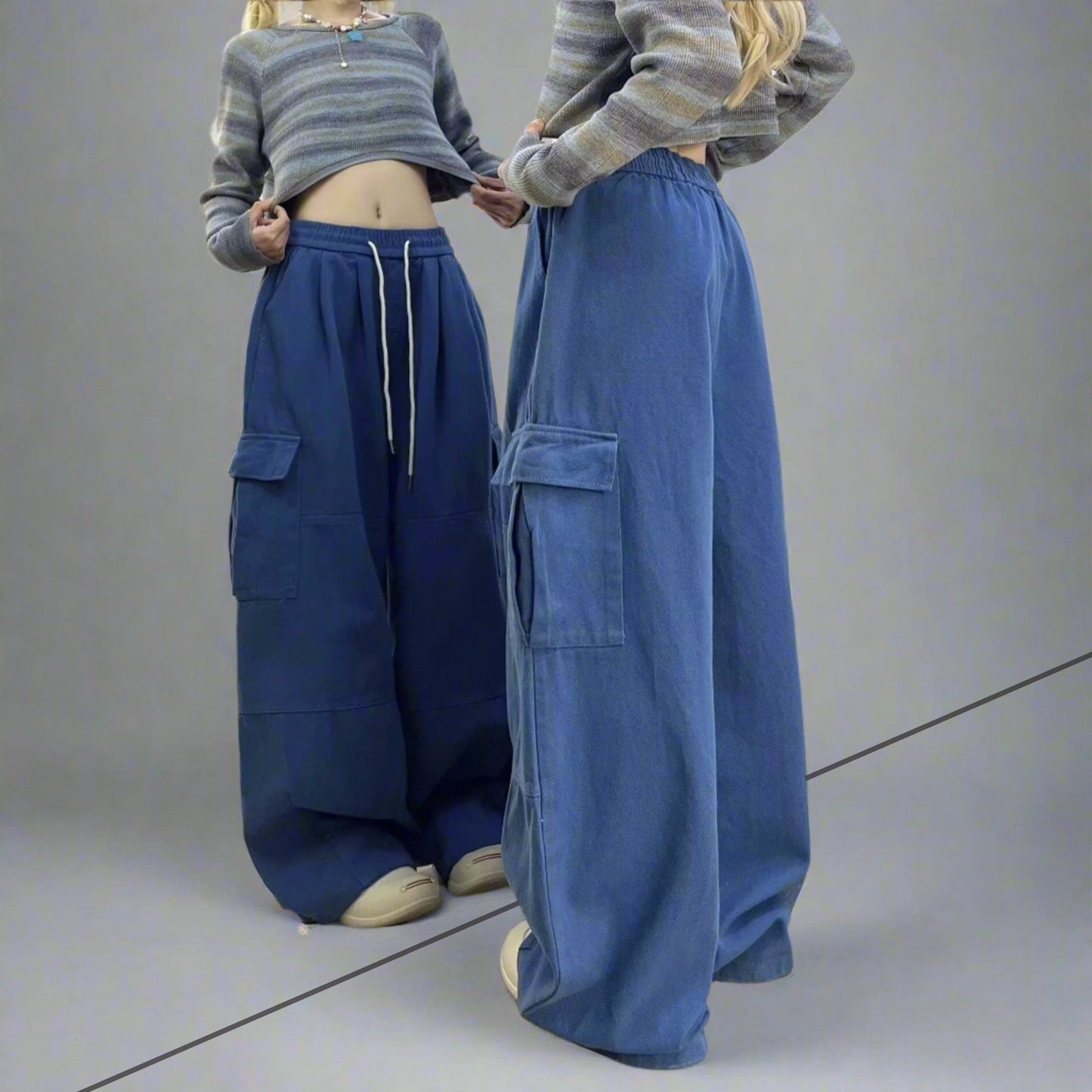 Women's vintage straight & wide leg high-waisted slimming slacks pants