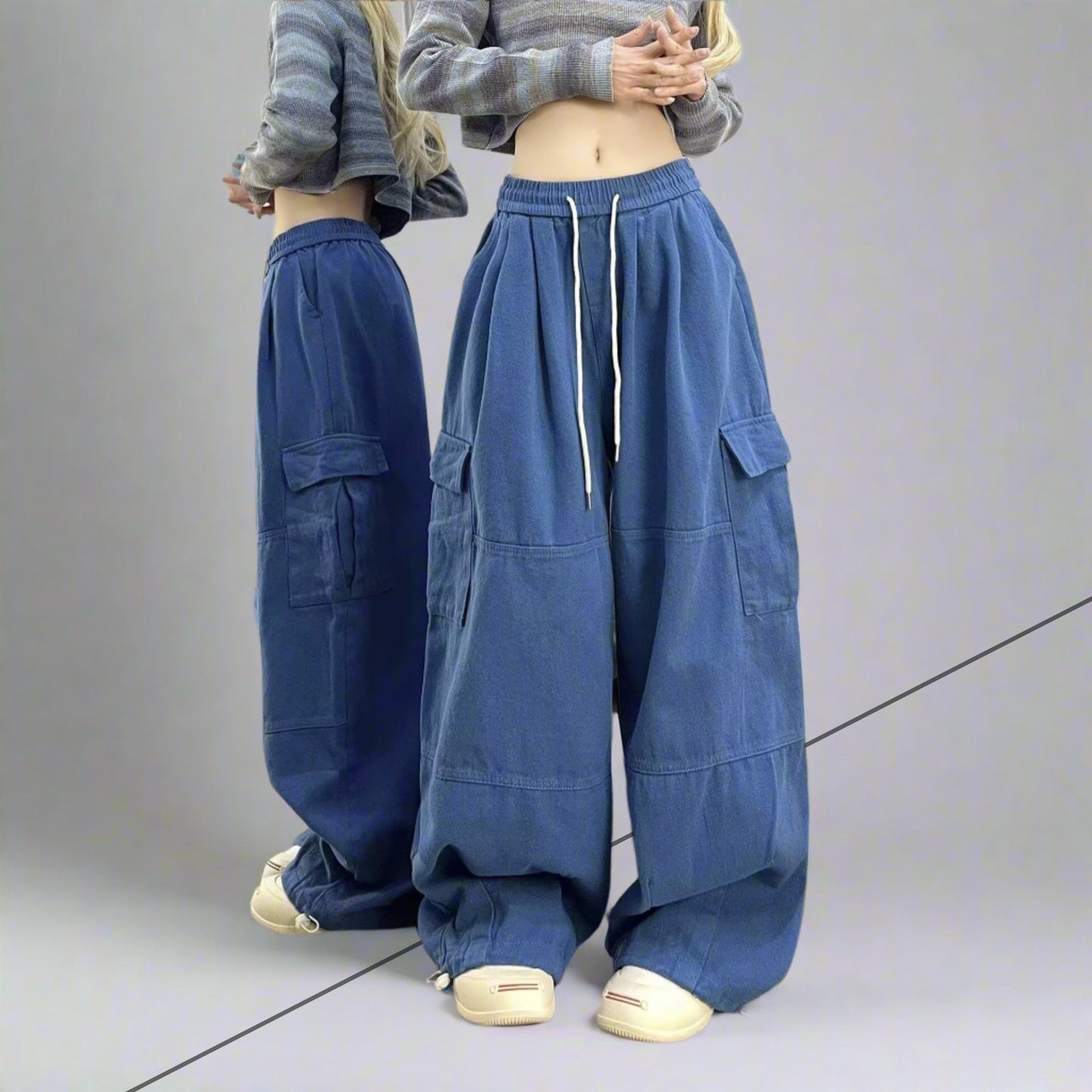 Women's vintage straight & wide leg high-waisted slimming slacks pants