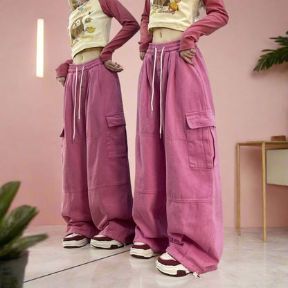 Women's vintage straight & wide leg high-waisted slimming slacks pants