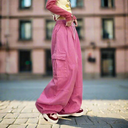 Women's vintage straight & wide leg high-waisted slimming slacks pants