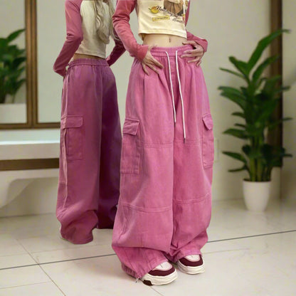 Women's vintage straight & wide leg high-waisted slimming slacks pants